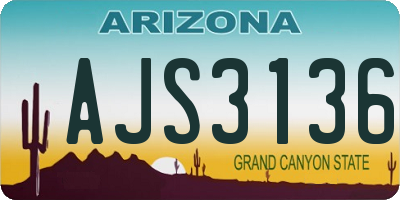 AZ license plate AJS3136