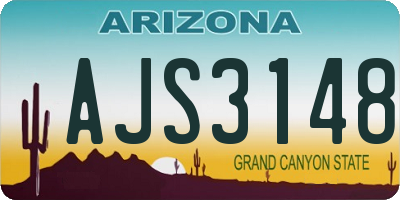 AZ license plate AJS3148