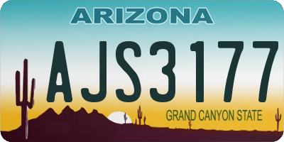 AZ license plate AJS3177