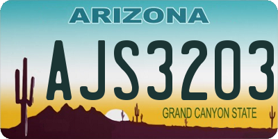AZ license plate AJS3203