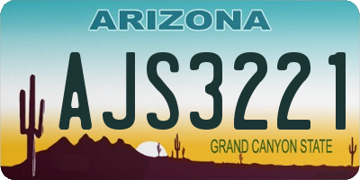 AZ license plate AJS3221