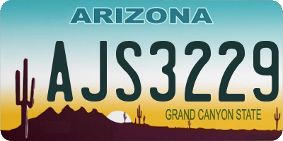AZ license plate AJS3229