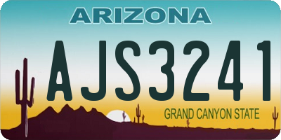 AZ license plate AJS3241