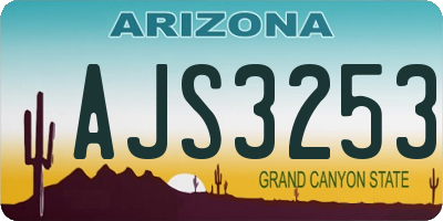 AZ license plate AJS3253