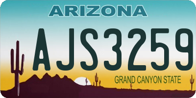AZ license plate AJS3259