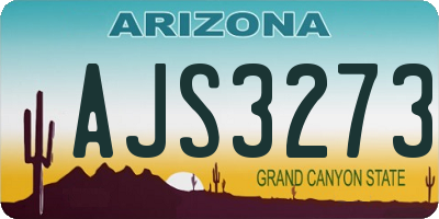 AZ license plate AJS3273