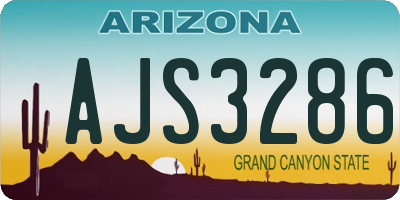 AZ license plate AJS3286