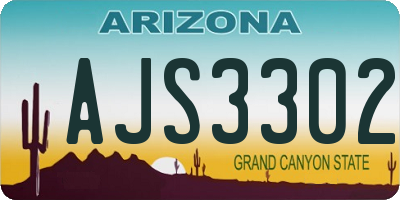 AZ license plate AJS3302