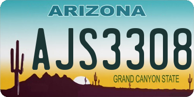 AZ license plate AJS3308