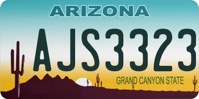 AZ license plate AJS3323