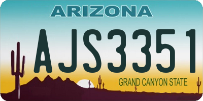 AZ license plate AJS3351