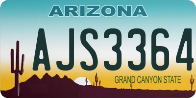 AZ license plate AJS3364