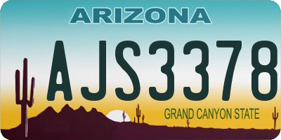 AZ license plate AJS3378