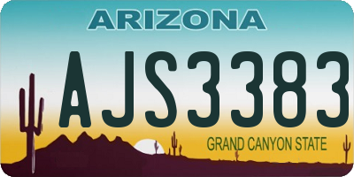 AZ license plate AJS3383