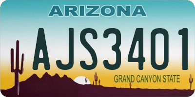 AZ license plate AJS3401