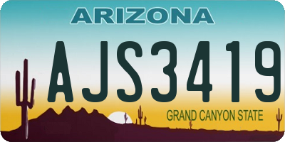AZ license plate AJS3419