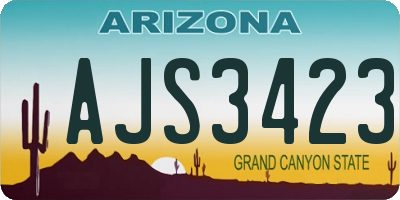 AZ license plate AJS3423