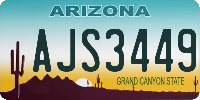 AZ license plate AJS3449