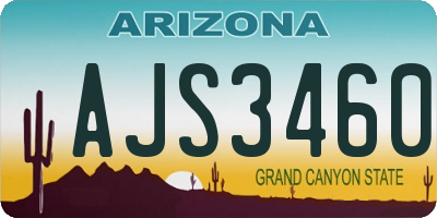 AZ license plate AJS3460