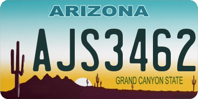 AZ license plate AJS3462