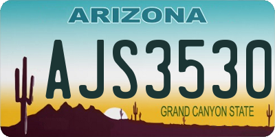 AZ license plate AJS3530