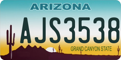 AZ license plate AJS3538