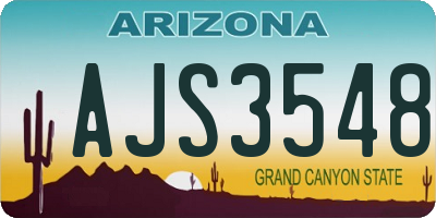 AZ license plate AJS3548