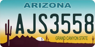 AZ license plate AJS3558