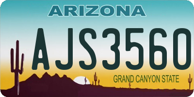 AZ license plate AJS3560