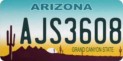 AZ license plate AJS3608