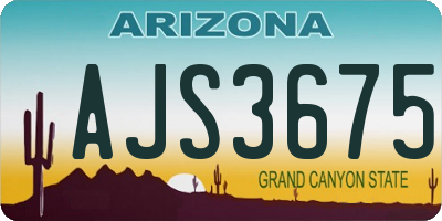 AZ license plate AJS3675