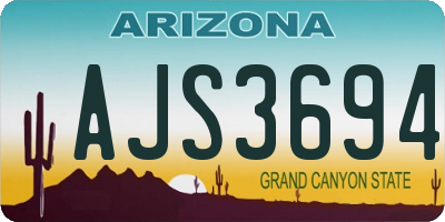 AZ license plate AJS3694