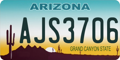 AZ license plate AJS3706