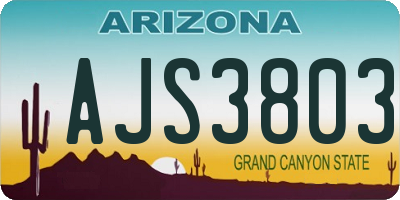 AZ license plate AJS3803