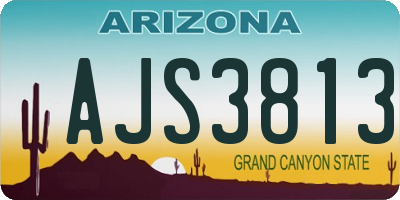 AZ license plate AJS3813
