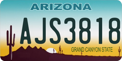 AZ license plate AJS3818
