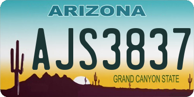 AZ license plate AJS3837