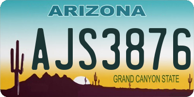 AZ license plate AJS3876