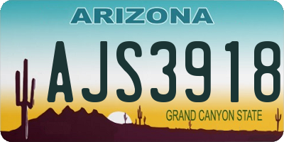 AZ license plate AJS3918
