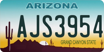 AZ license plate AJS3954