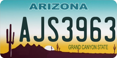 AZ license plate AJS3963