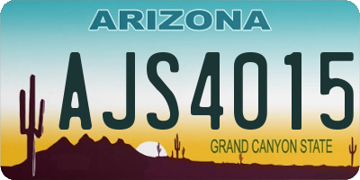 AZ license plate AJS4015