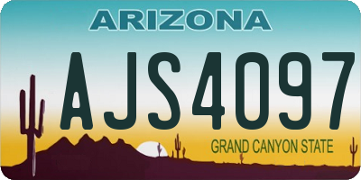AZ license plate AJS4097