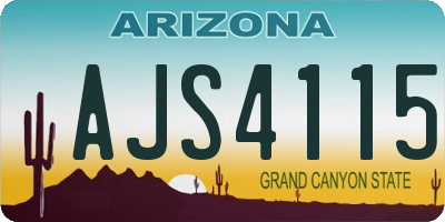 AZ license plate AJS4115