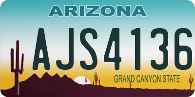 AZ license plate AJS4136