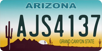 AZ license plate AJS4137
