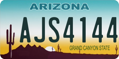 AZ license plate AJS4144