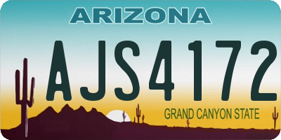 AZ license plate AJS4172