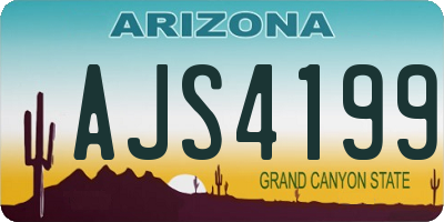 AZ license plate AJS4199