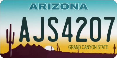 AZ license plate AJS4207